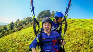 girl paragliding