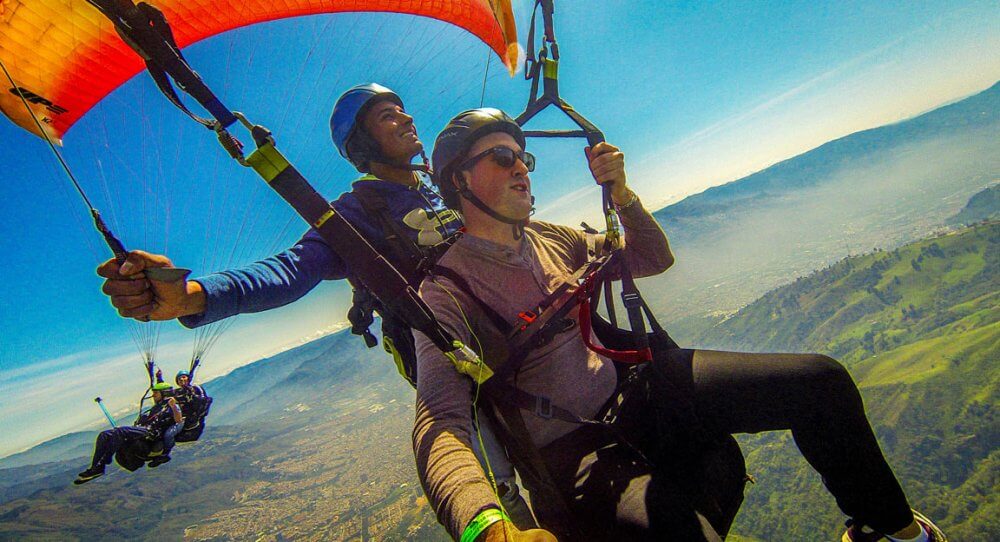 paragliding at one of the adventure spots in medellin