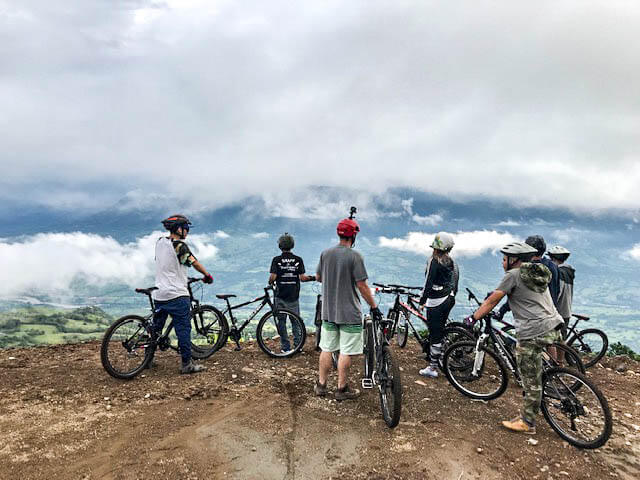group mountain biking
