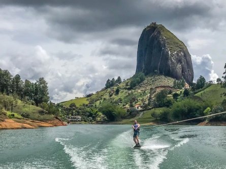 man wakeboarding