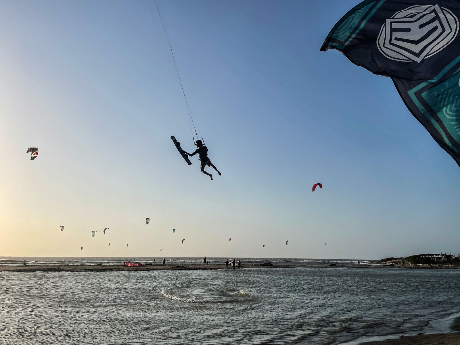 kitesurfer jumping