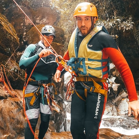 man canyoneering in Medellin