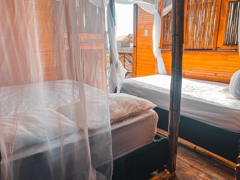 Interior of a cabana in the Guajira desert.