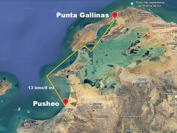 Mapa of the Guajira, Colombia