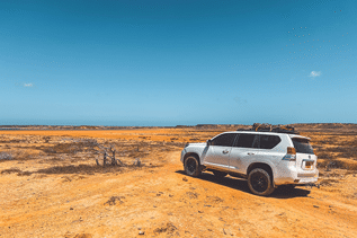 Toyota Land Cruiser in the Guajira desert Colombia kitesurf trip