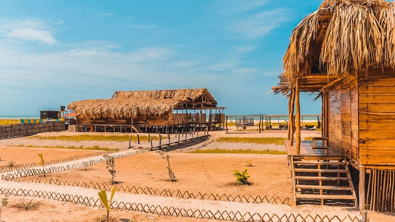 cabanas on the beach in the guajira desert