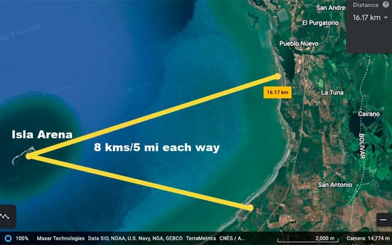 Map of coast kite trips Colombia