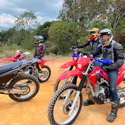3 men on motorcycle tours Medellin