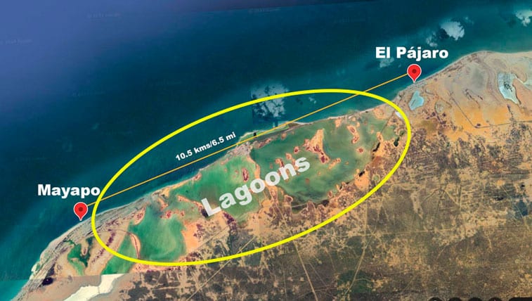 Map of kitesurf downwinders Colombia