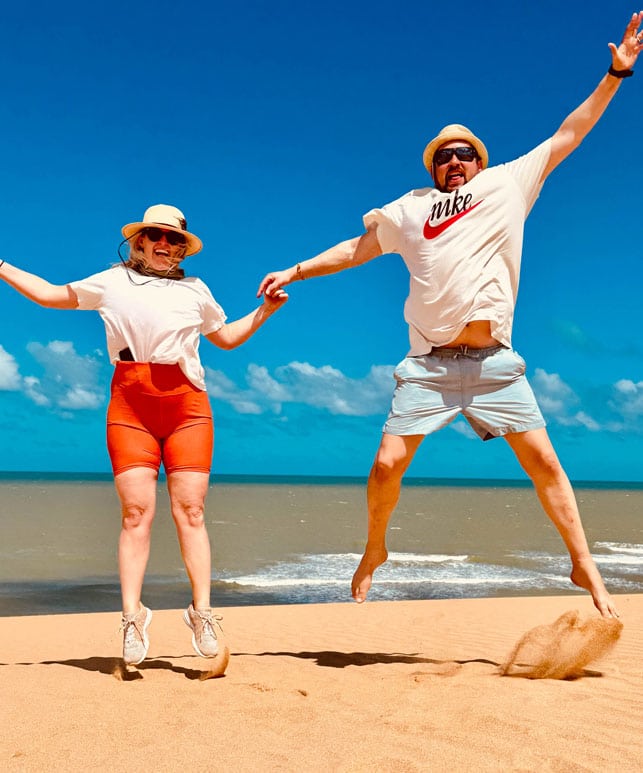 Two tourists on the beach Cabo de La Vela tour