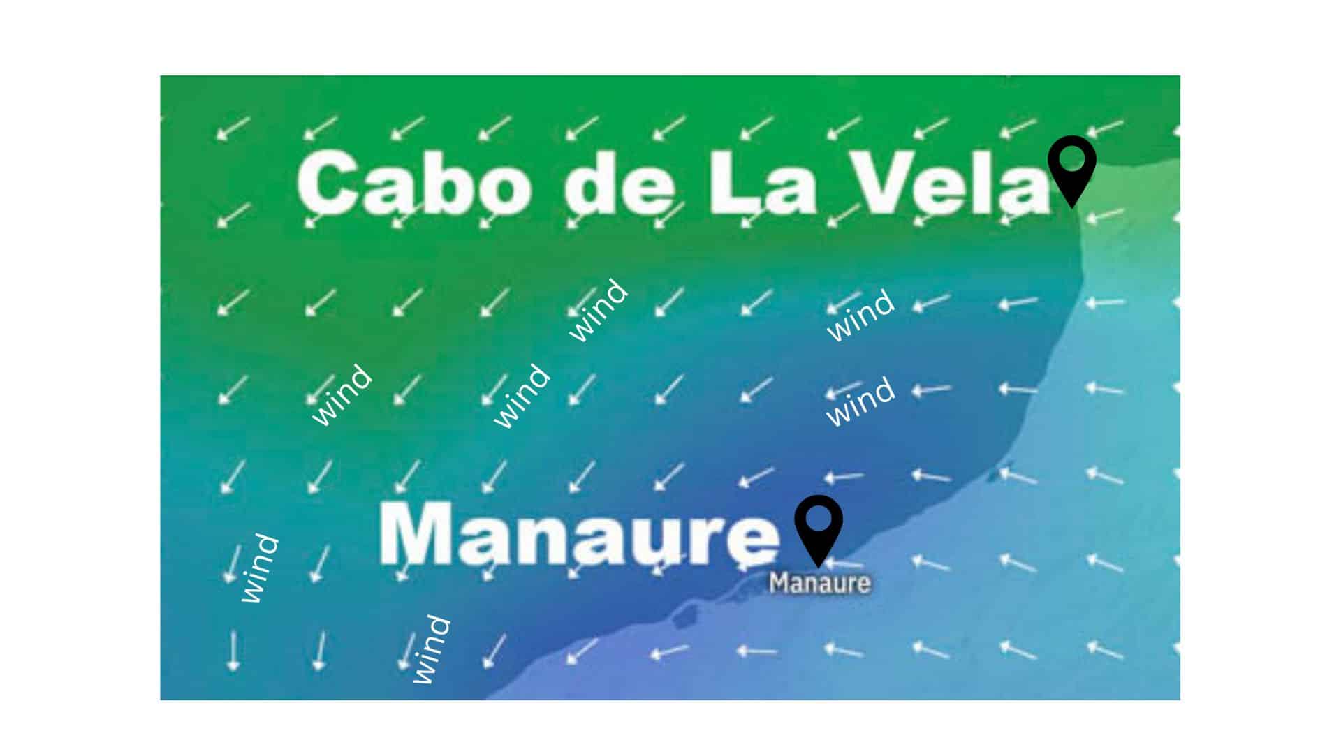 map of kitesurf downwinders Colombia